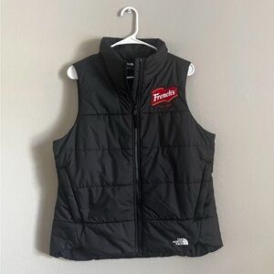 The North Face Women’s Black Puffer Winter Vest Large French’s Logo